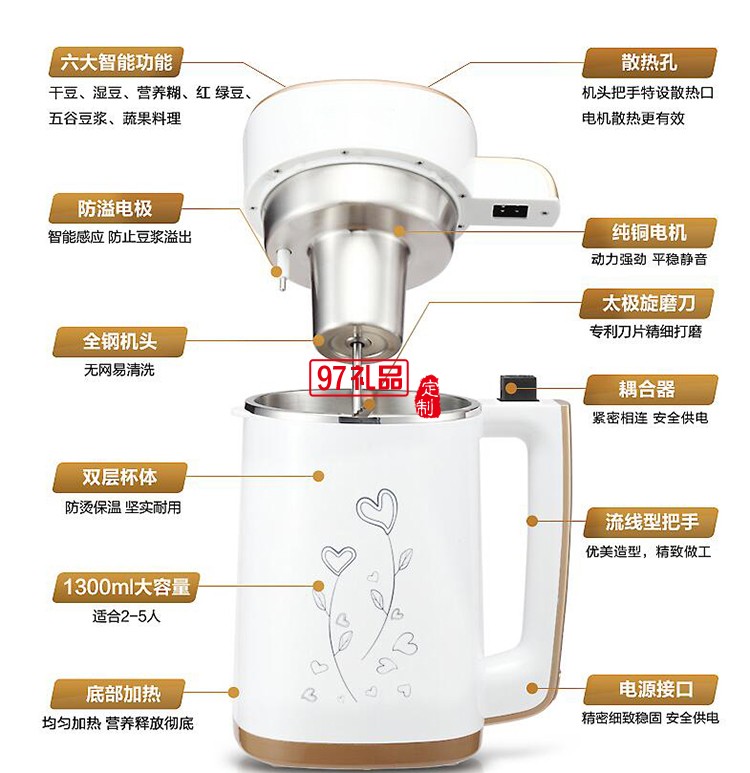 定制豆?jié){機(jī) 多功能豆?jié){機(jī)全自動(dòng)免濾家用免過濾豆將機(jī)