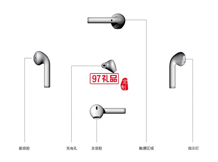 真無線藍(lán)牙耳機(jī)(5.0雙耳通話觸摸版) 白色