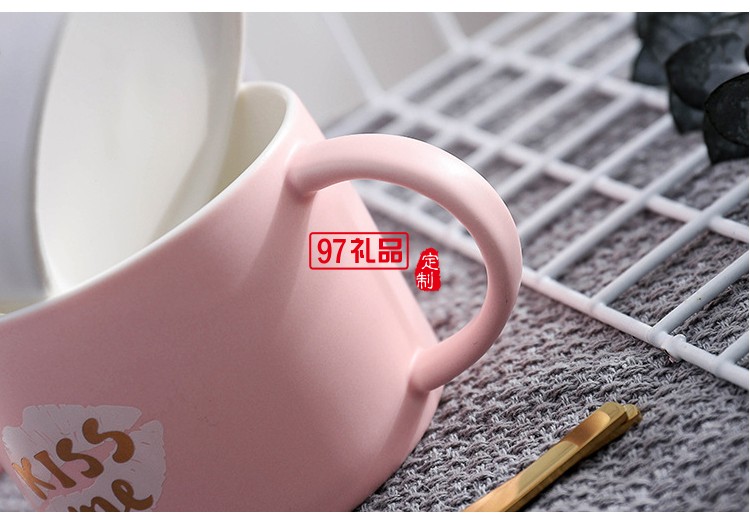 女神愛(ài)心托盤情侶咖啡杯帶勺創(chuàng)意馬克杯水杯