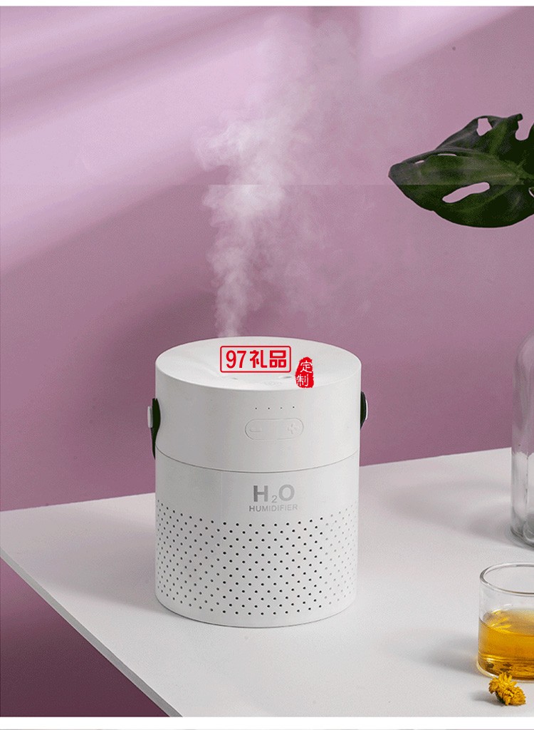 創(chuàng)意新品雙噴加濕器大容量1.1L內置電池充電款家用凈化器