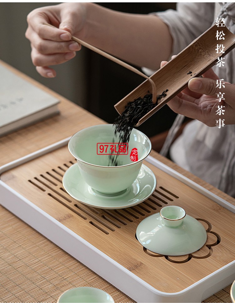 膠囊包雙側把壺旅行茶具套裝帶茶盤便攜式蓋碗陶瓷功夫茶具