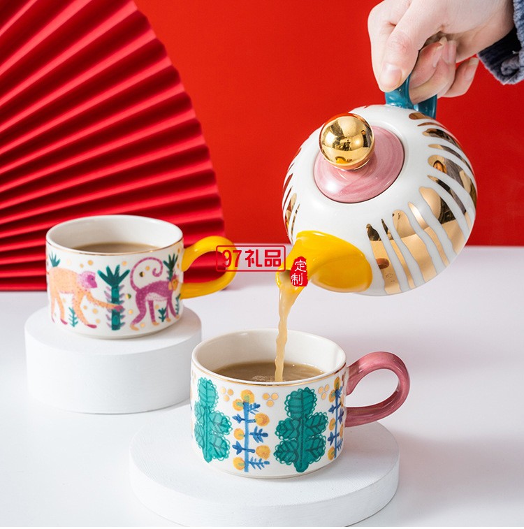 宮廷風(fēng)下午茶餐具套裝子母泡茶壺陶瓷北歐風(fēng)格英式小號創(chuàng)意個(gè)性