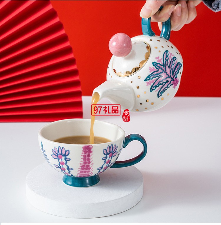 宮廷風(fēng)下午茶餐具套裝子母泡茶壺陶瓷北歐風(fēng)格英式小號創(chuàng)意個(gè)性
