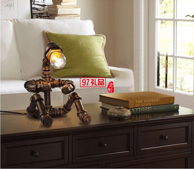 創(chuàng)意臺燈工業(yè)復(fù)古風個性水管臺燈餐廳客廳裝飾創(chuàng)意臺燈