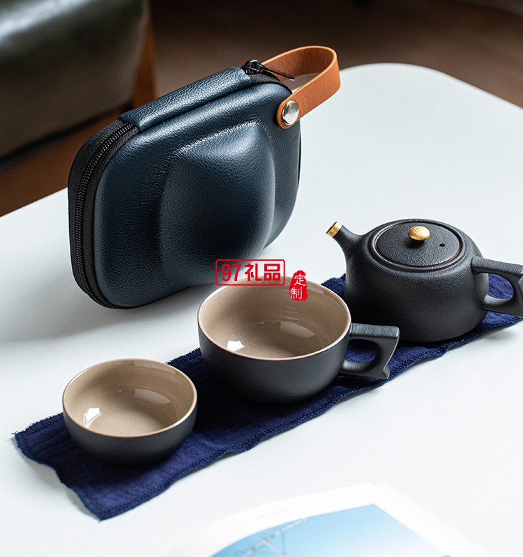 戶外旅游便攜式收納日式遠山禪意粗陶家用旅行快客杯功夫茶具套裝