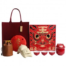 ?；⑸?chuàng)意國(guó)潮虎年新年送禮商務(wù)陶瓷旅行茶具套裝隨手禮品整套