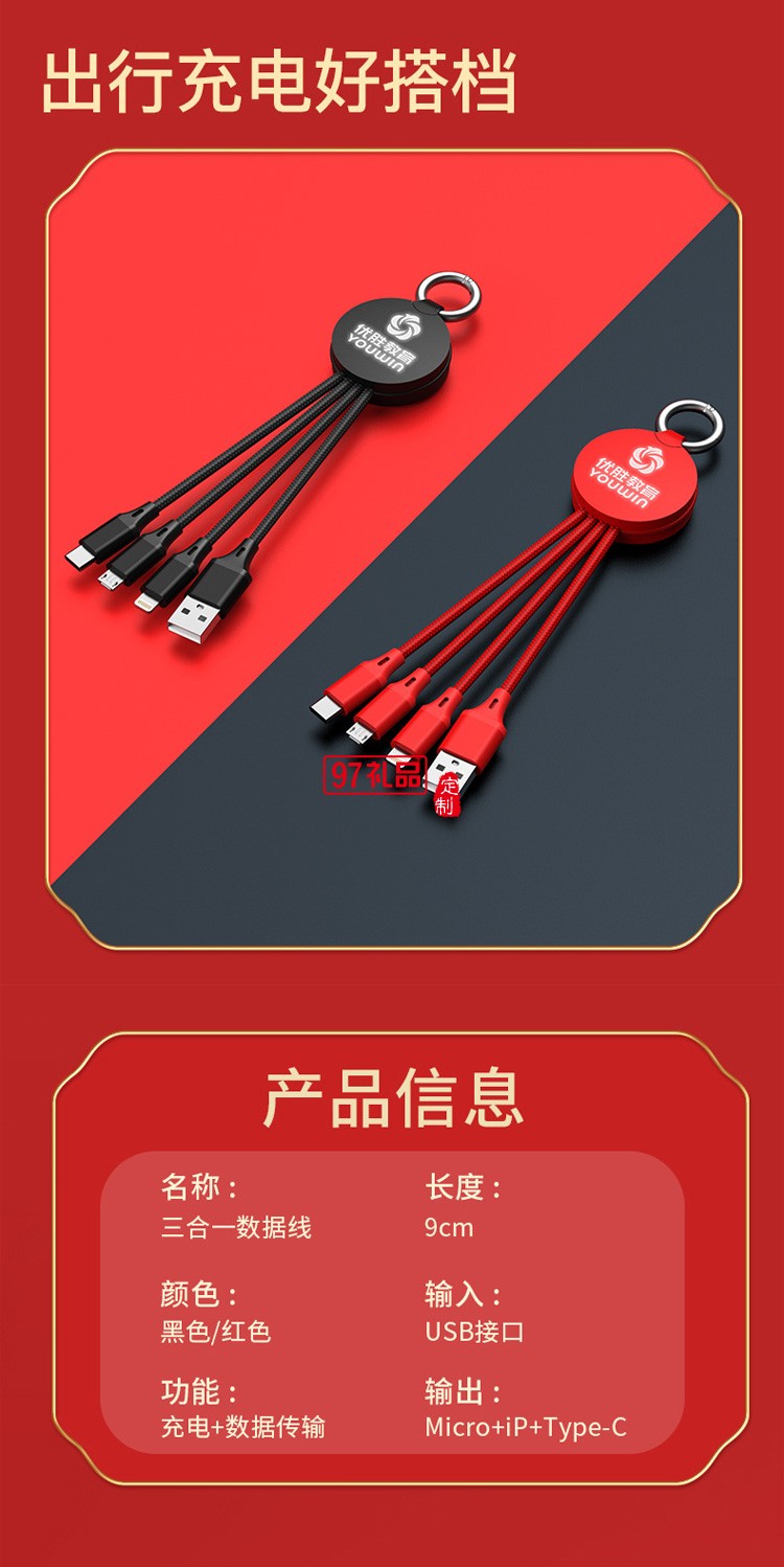 移動(dòng)電源、U盤、三合一數(shù)據(jù)線商務(wù)套裝公司廣告禮品定制