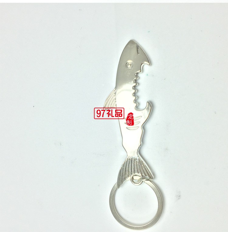 創(chuàng)意金屬鑰匙掛件 藍(lán)鯊魚(yú)鑰匙扣鑰匙圈活動(dòng)小禮品定制