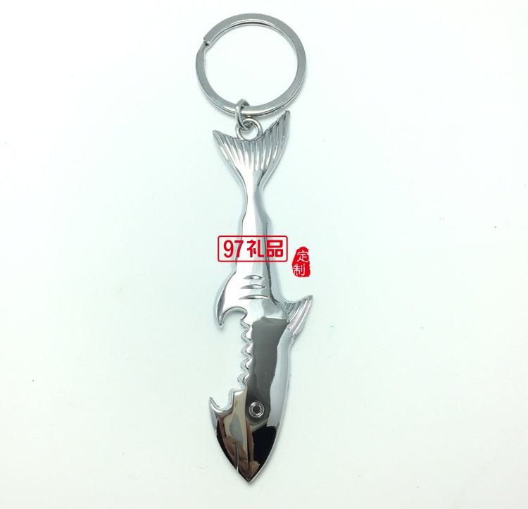 創(chuàng)意金屬鑰匙掛件 藍(lán)鯊魚(yú)鑰匙扣鑰匙圈活動(dòng)小禮品定制