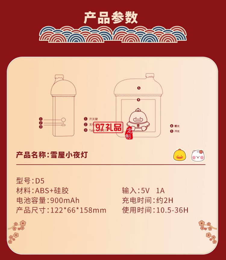 磁吸感應(yīng)小夜燈臥室睡眠燈充電可愛(ài)IFBS-Q02定制公司廣告禮品