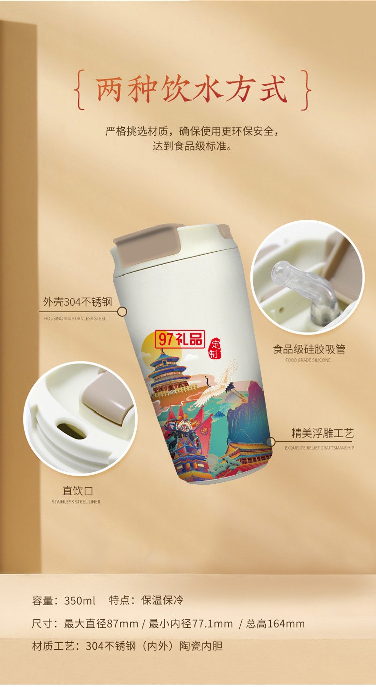 城市元素文創(chuàng)商務(wù)伴手禮國潮風(fēng)咖啡杯高端實用禮盒套裝拜訪送客戶